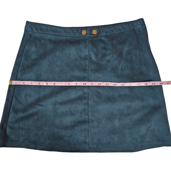 Primark Faux Sued Mini Skirt, US Size 10, Dark Teal - Picture 8 of 10